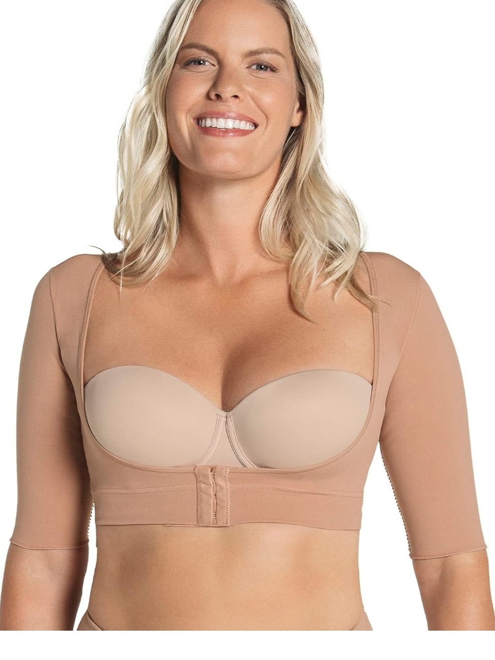 Nude Short Sleeve Compression Arm Shaper - Smooth Support